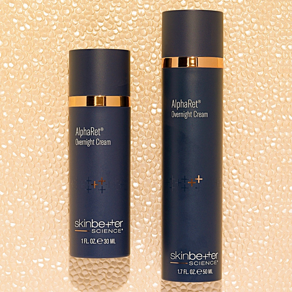 skinbetter Alpharet Overnight Cream sizes on glitter gold